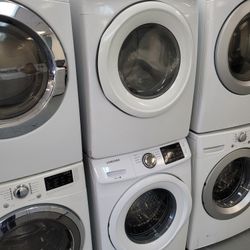 Samsung Front Load Washer And Stackable Gas Dryer Set 