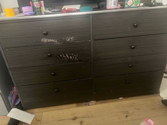 Dark Brown 8-Drawer Double Dresser