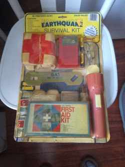 Vintage Earthquake survival kit
