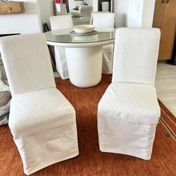 Brand new White Linen Slipcovers Chairs