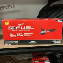 Milwaukee M18 Fuel 5in Flathead Braking Grinder ,slide Switch,lock-on