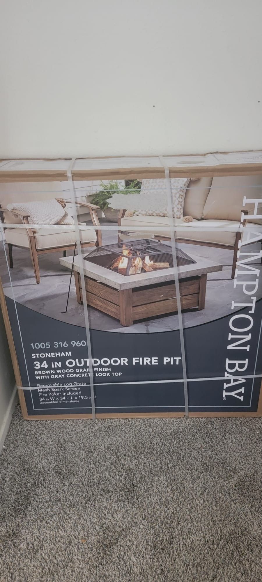 StoneHam Outdoor Fire Pit 34 Inch X 19.5 H