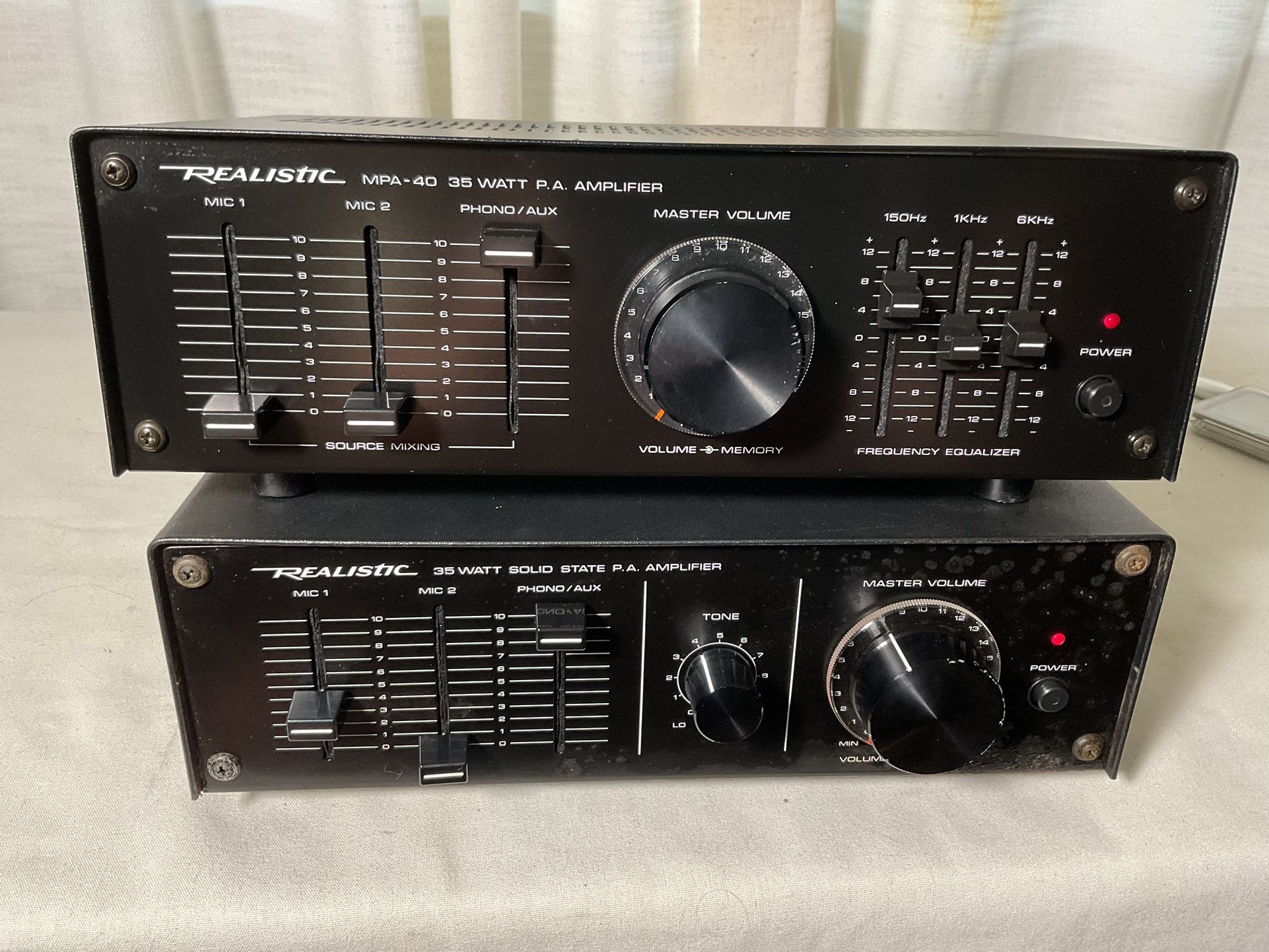 Realistic MPA 40 Mono Amplifier With Phono,AUX  Price Is For One