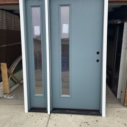 New Door Fiberglass Alabany Size W54.1/4 H81.1/2 Left Hand Inswing Jam Is 5 Inch $1850 Or Patio Door New 