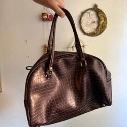 Brown Faux crocodile purse 