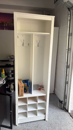 Mud room wooden shoe locker