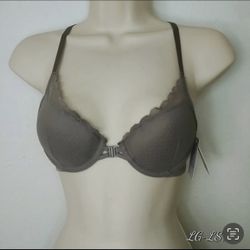 Grey bra  lightly lined, adjustable straps. Size 32A.  (N)
