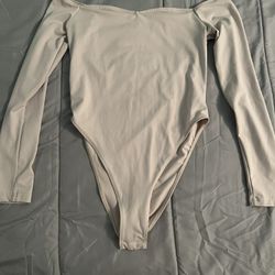Long Sleeve Beige Bodysuit
