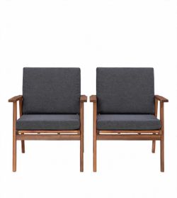 Collin Brown Wood Outdoor Patio chairs Set of 2