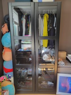 IKEA PAX wardrobe with KOMPLEMENT soft-close glass drawers