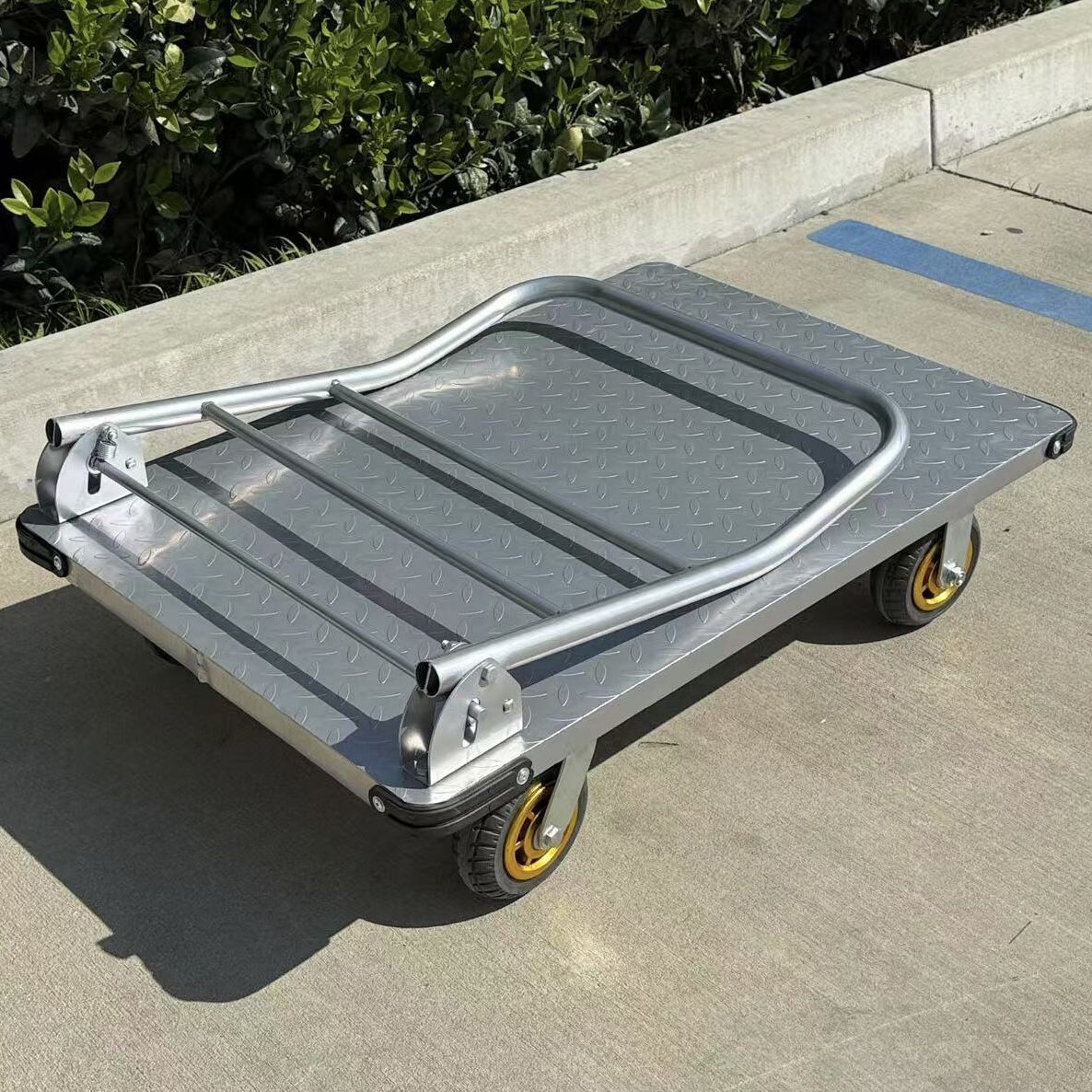 New In Box 1600 Lbs Capacity Heavy Duty Foldable 36x24 Inch Platform Flat Bed Push Cart Dolly Warehouse Equipment Tool 