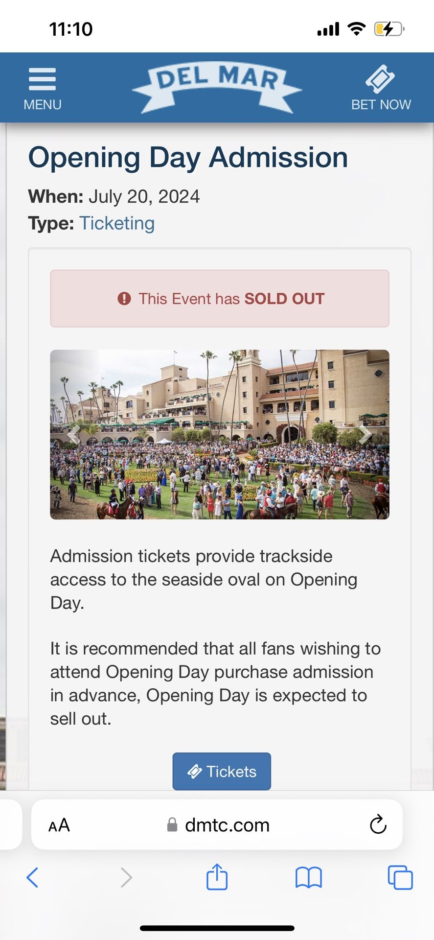 2024 Opening Day GA Tickets Del Mar Race Track