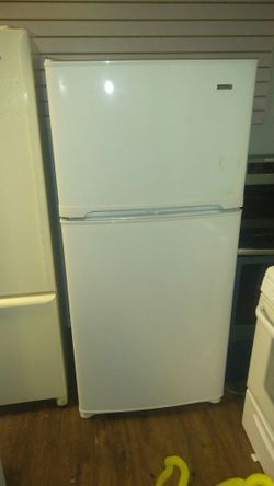 White on white Kenmore refrigerator