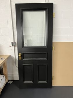 Vintage Solid Wood And Glass Door
