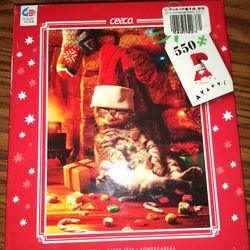 Christmas party kitty 550 piece jigsaw puzzle 