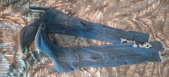 Denim heels