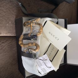 Men’s Leather GG Snake Belt Men’s Waist 36(US)