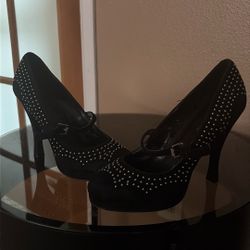 Black Studed Heels Size 8 1/2
