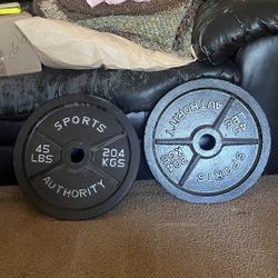 Two 45lb Plates with 45lb Bar