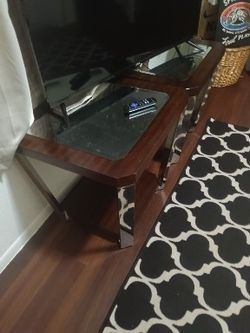 Wood And Glass New End Tables 