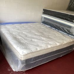 California King Size Mattress Pillow Top 14” Inches Thick Excellent Comfort Also Available: Twin, Full, Queen And King New From Factory Delivery Avail