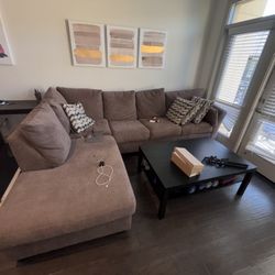 Virgo Brown 119'' 2 Piece Left Arm Facing Chaise Sectional