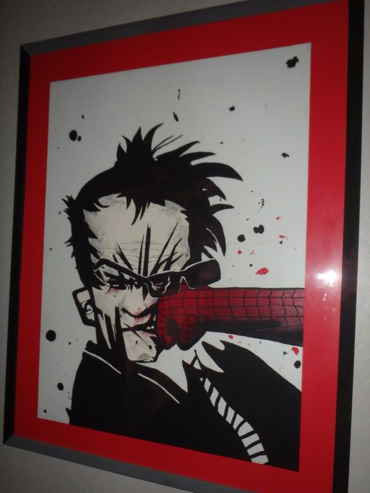Original Abstract Art Spider-Man Punch Painting
