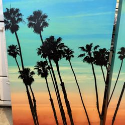 Palm Trees Sunset | Canvas Art Trio