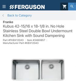 Retails For$2000-New In Box! Franke Stainless Steel Double Bowl Under mount Kitchen Sink