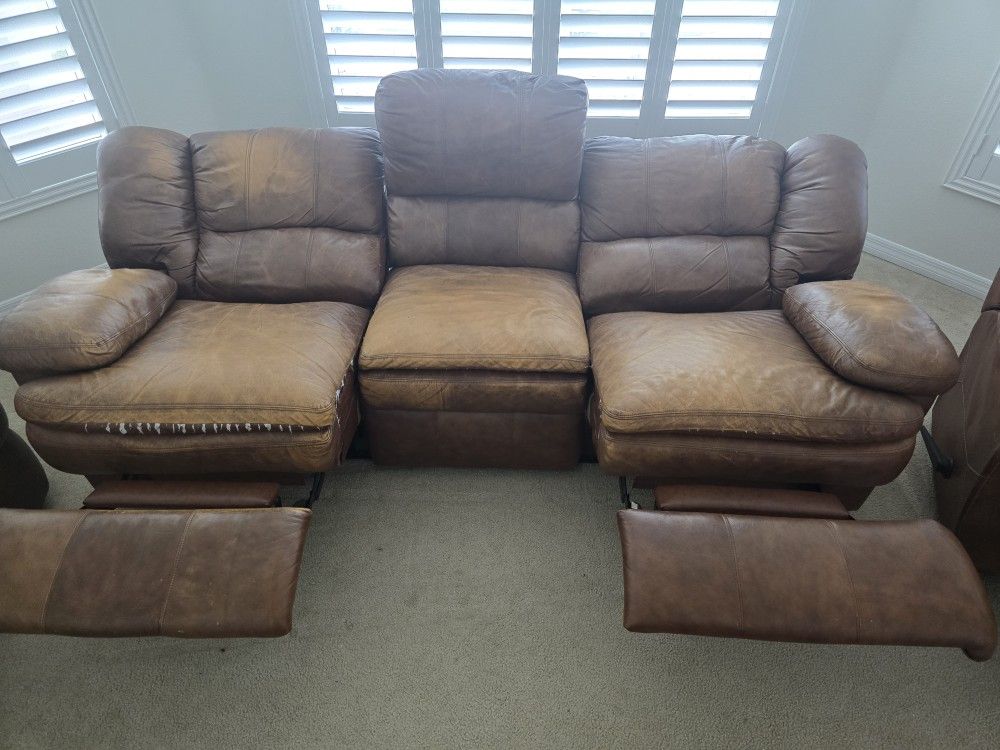 FREE Double Recliner And Loveseat . Rooms Togo Leather