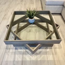 Safavieh Anwen Mid Century Geometric Wood Coffee Table - Light Grey