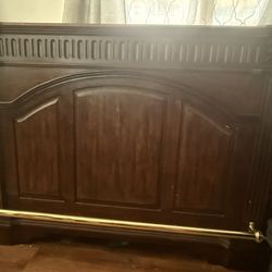 Solid Wood Home Bar Cabinet / Buffet with bar stools