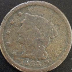 1844 Braided Hair Large Cent
