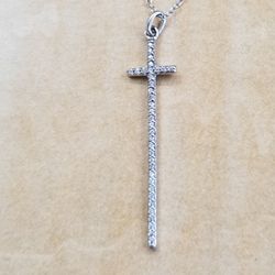 Sterling Silver and Cz Cross