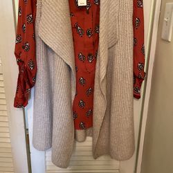 Woman’s Sweater Vest And Blouse 