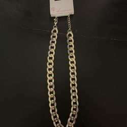 Vintage Goldtone Chunky 18 in Cuban Chain Necklace With Extender