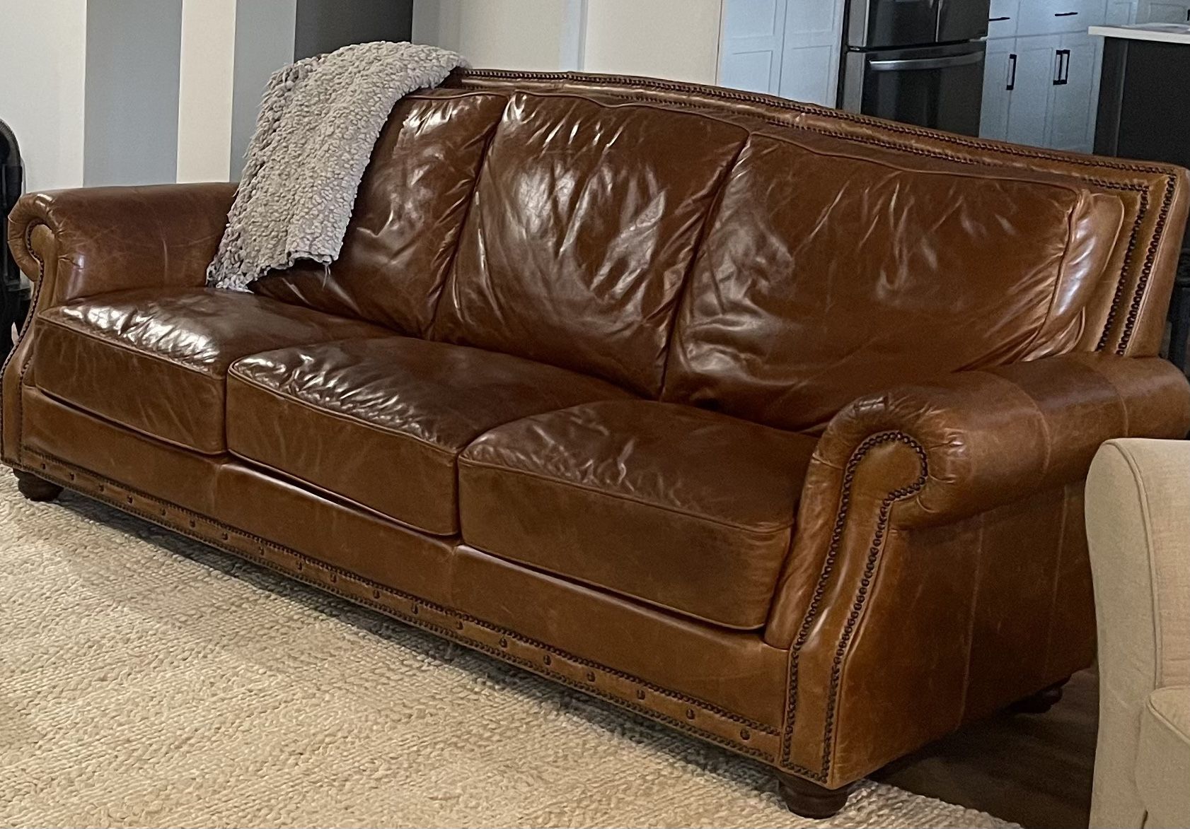 Leather Couch Set w. Ottoman