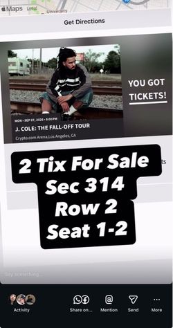 J. Cole The Fall-Off Tour Tickets x2