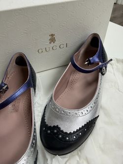 Gucci Kids Mary Jane Brogue Flats