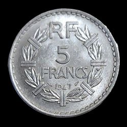 1947 FRANCE ** 5 FRANCS COIN