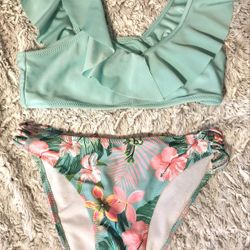 Girls 2 Piece Bathing Suit Size 14 Excellent Condition,  Tried On But Too Small 