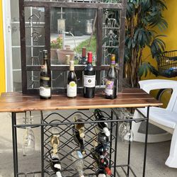 Accent Table /wine Rack  W Mirror 
