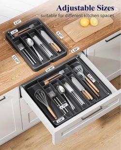 Brand New Adjustable Cutlery Drawer Organiser for Kitchen - Adjustable Cutlery Tray