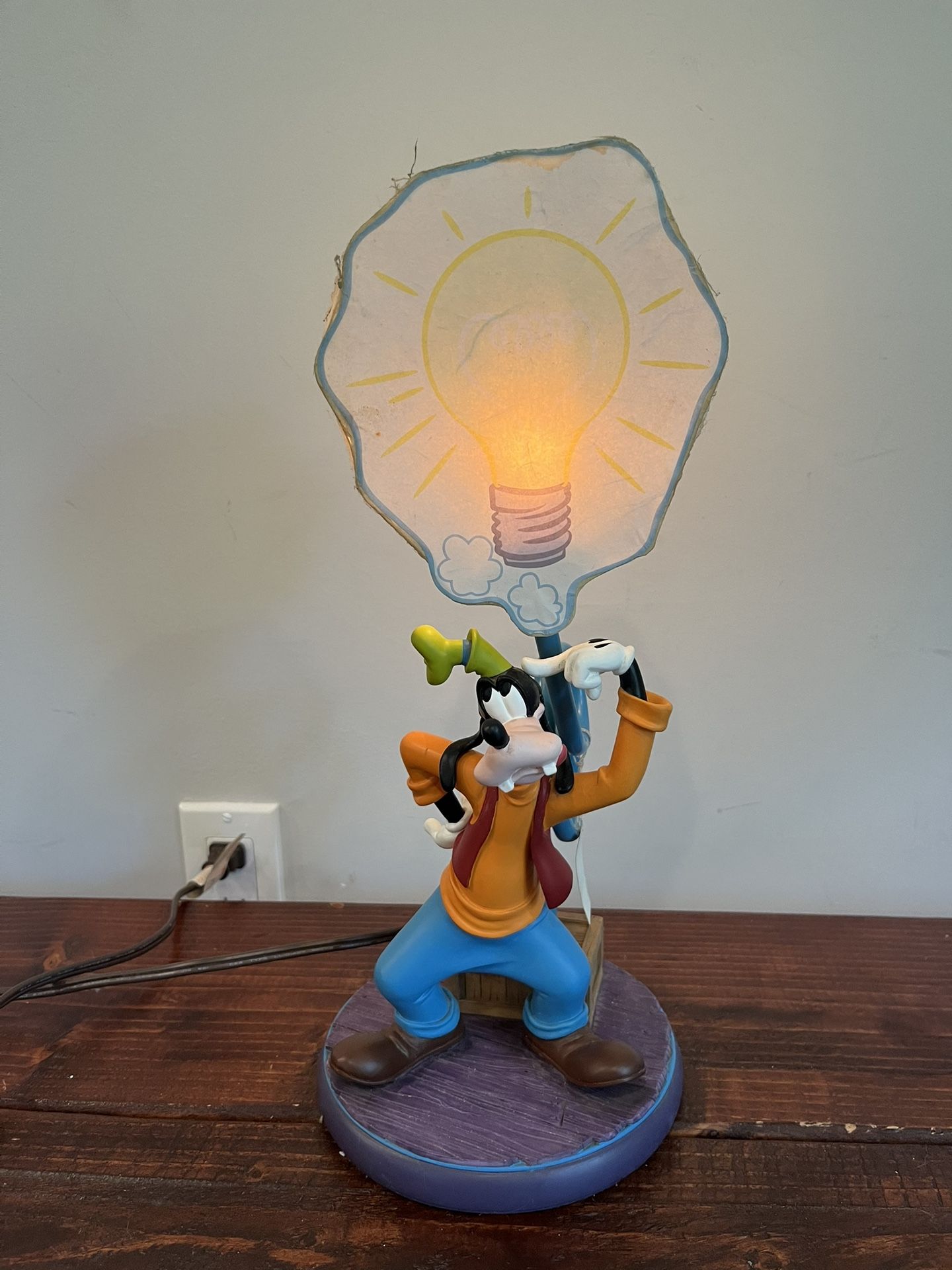 Disney Goofy Lamp Light Vintage Resin Mickey Mouse Donald Y2K 00s Rare