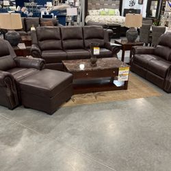 4pc Top Grain Leather Sofa Set