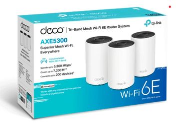 TP-Link Deco XE5300 AXE5300 Tri-Band Mesh WiFi 6E System 3-Pack – Open Box/New
