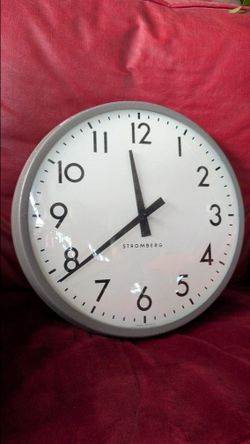 Vintage Stromberg Clock Slave 14.5" Clocks Mid-Century School Made In USA Hardwired Retro Synchronized Glass Face