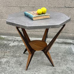 Vintage Modern Octagonal Accent Table 22”x 24” 
