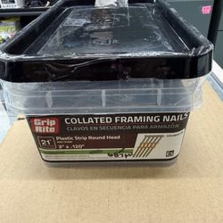 Grip-Rite — 3 in. x 0.120 in. 21° Plastic Collated Exterior Galvanized Ring Shank Round Head Framing Nails