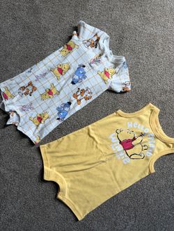 2 rompers, unisex, 18 months